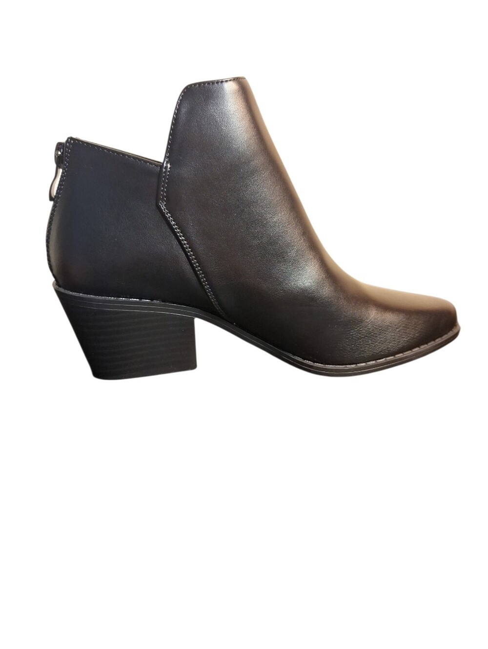 NIB Rouge Faux Leather Ankle Boots with Block Heel